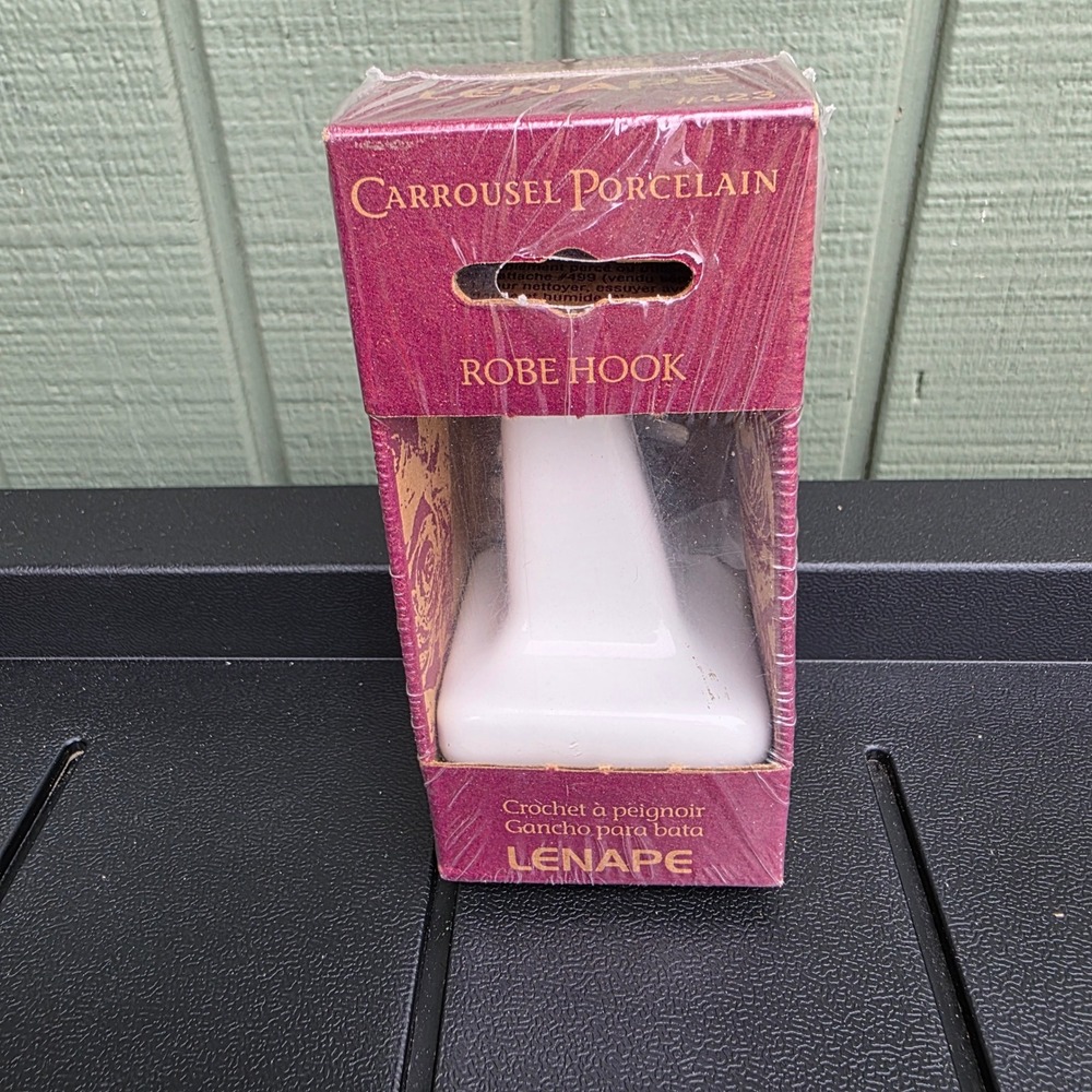 Lenape Carrousel Porcelain Robe Hook White Vintage Bathroom Hardware NEW